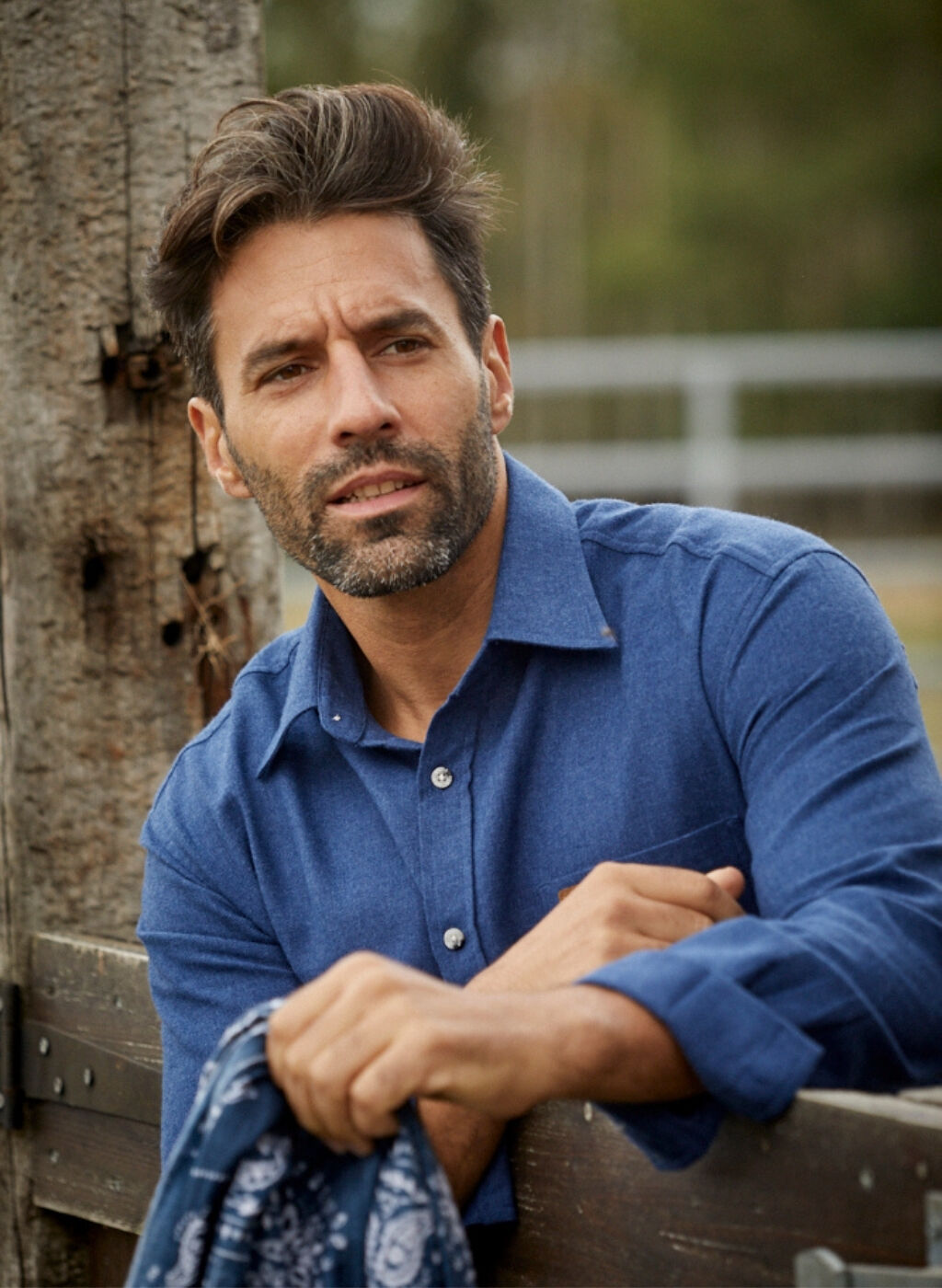 chemise homme bleu