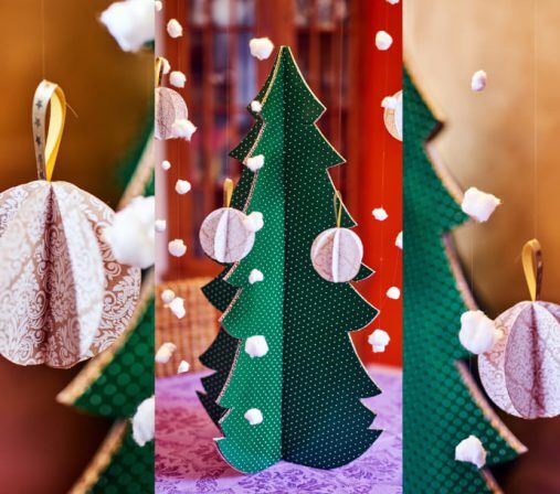 3 décorations de Noël en matériaux recyclés