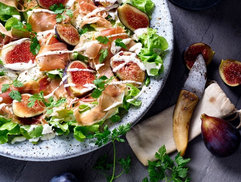 Salade jambon figues