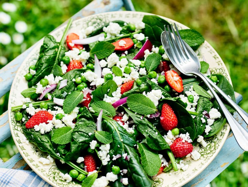 Salade épinard petits pois