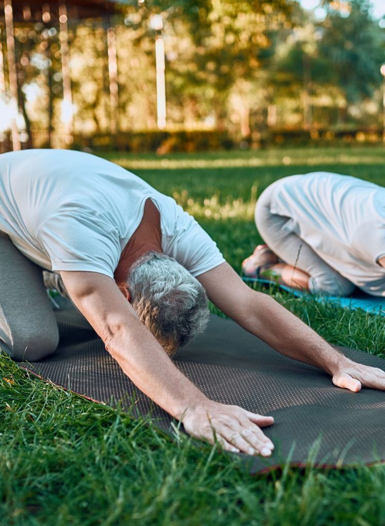 Yoga couple senior