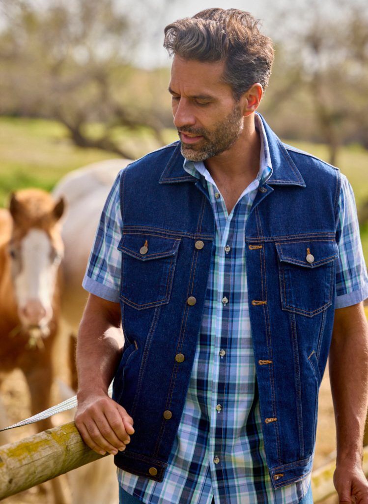 look veste sans manches denim