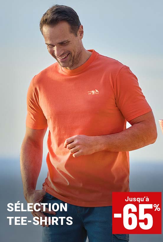 Tee-shirts homme jusqu'à moins 65 pourcent