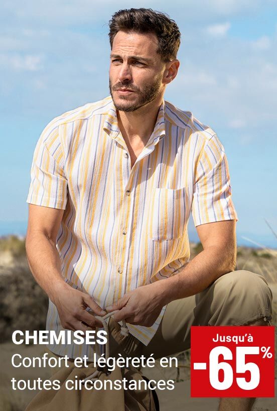 Chemises homme jusqu'à moins 60 pourcent