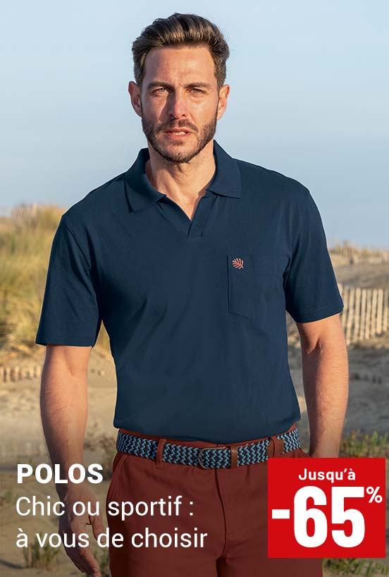 Polos homme jusqu'à moins 60 pourcent