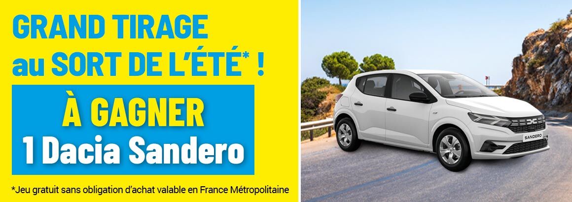 Grand tirage au sort de l'été pour tenter de gagner une Dacia Sandero