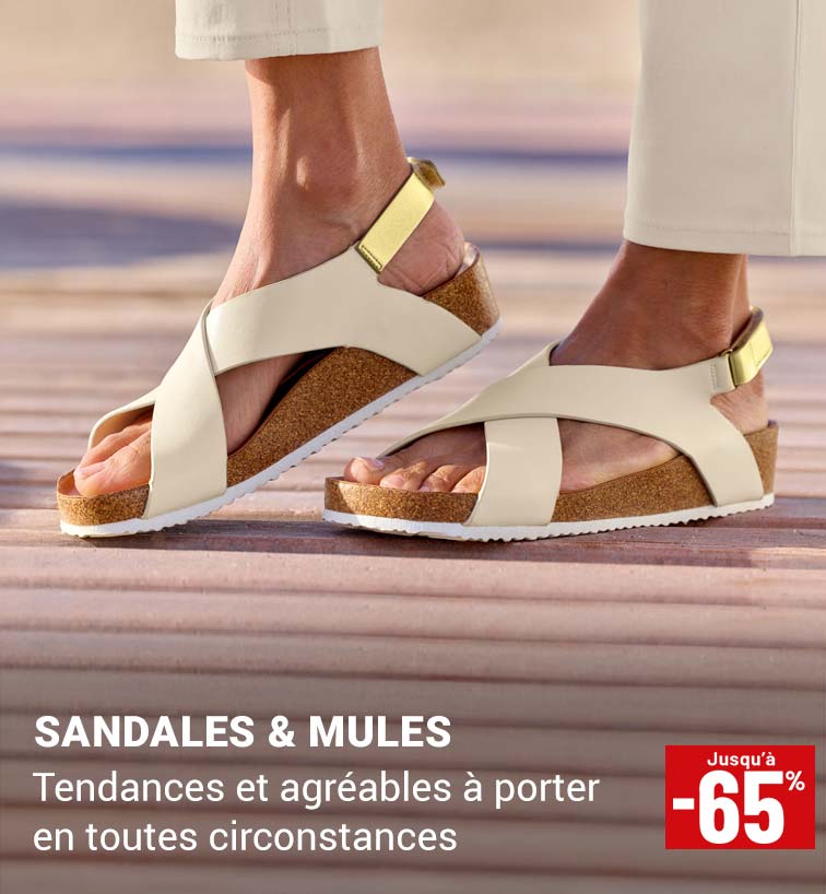 Sandales femme jusqu'à -65%