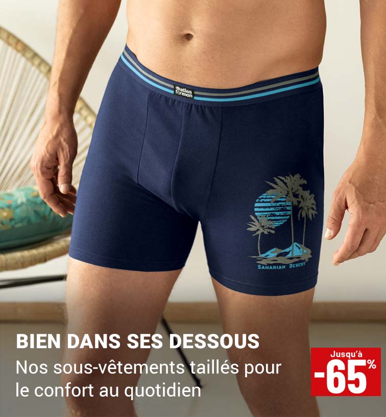 Sous-vêtements homme jusqu'à -65%