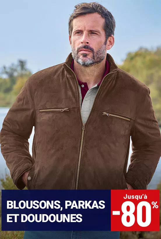Vestes et blousons jusqu'à -80%