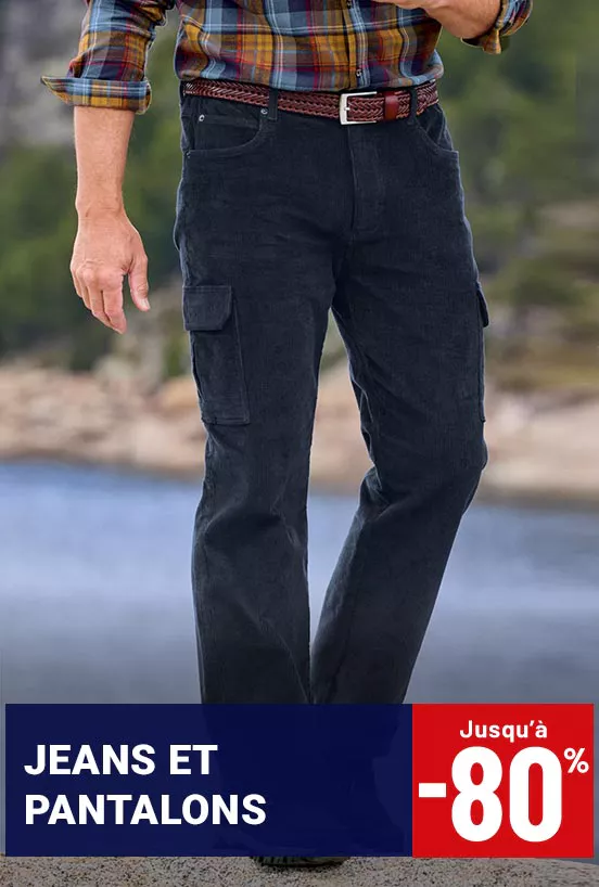 Jeans et pantalons homme jusqu'à -80%