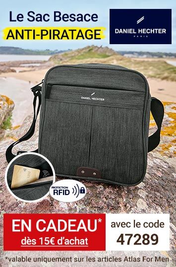 Le Sac Besace Anti-Piratage offert dès 15€ d'achat sur les articles expédiés par Atlas For Men