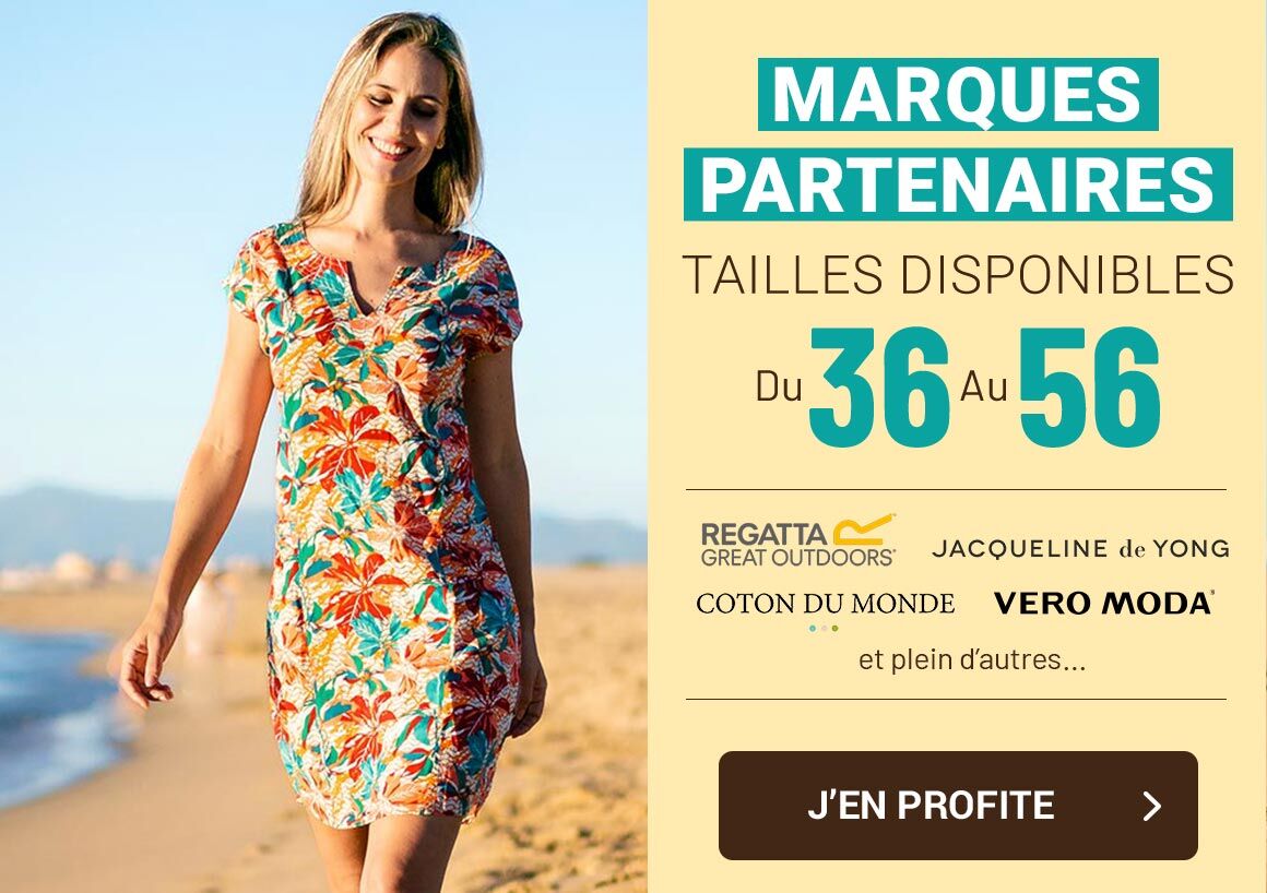 Sélection de vêtements de marque pour femme, du 36 au 56, jusqu'à -60%