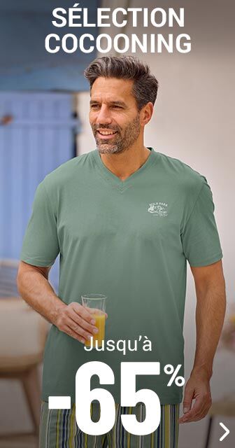 Vêtements cocooning homme jusqu'à -65%