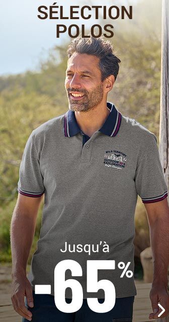 Polos homme jusqu'à -65%