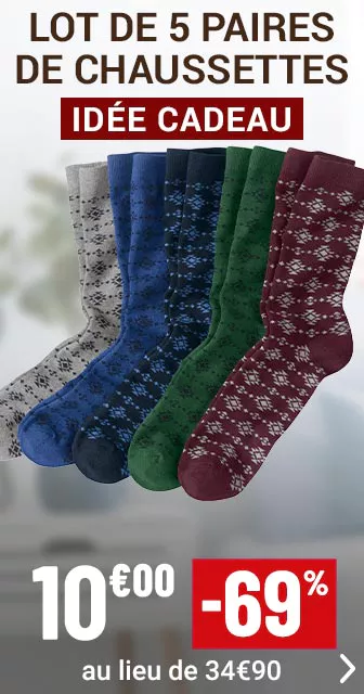 Le Coffret de 5 Paires de Chaussettes à 10€00 au lieu de 34€90
