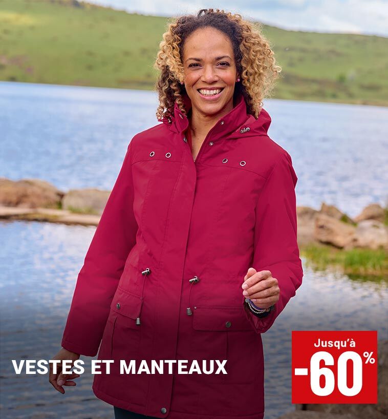 Vestes et manteaux femme jusqu'à -60%