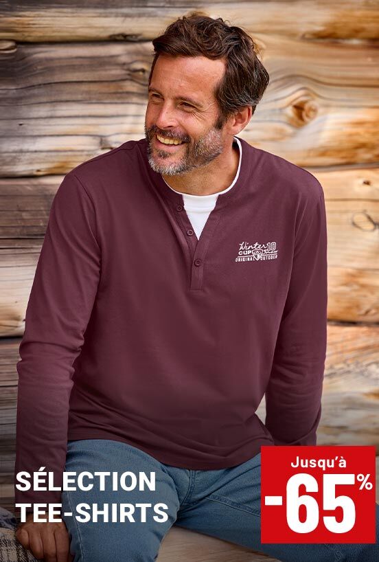 Tee-shirts homme jusqu'à moins 65 pourcent