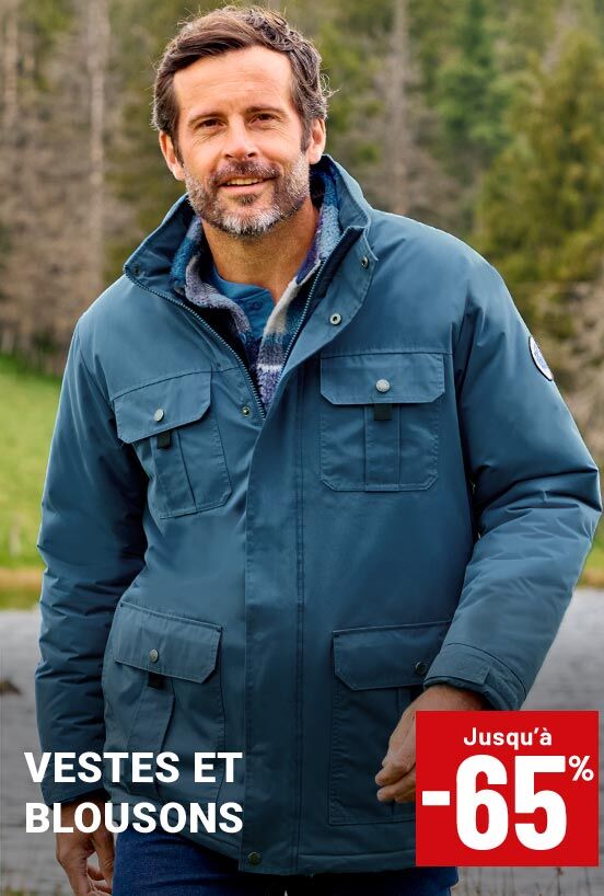 Vestes et blousons jusqu'à moins 65 pourcent
