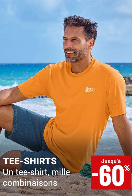 Tee-shirts homme jusqu'à moins 60 pourcent