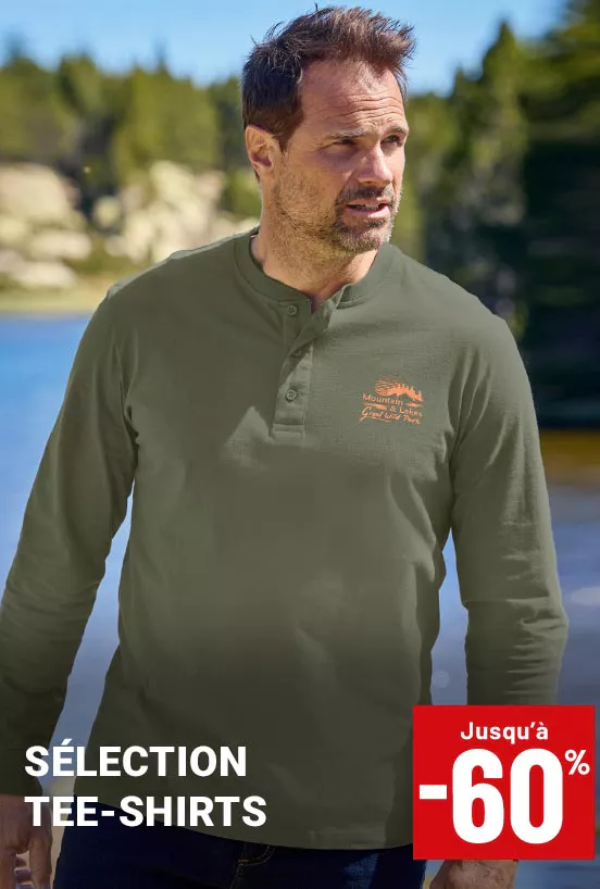 Tee-shirts homme jusqu'à -60%