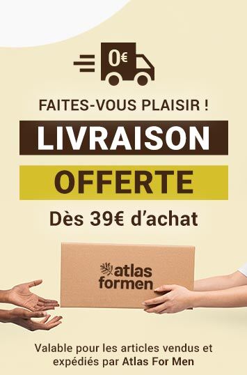 Livraison offerte dès 39€ d'achat sur les articles vendus et expédiés par Atlas For Men