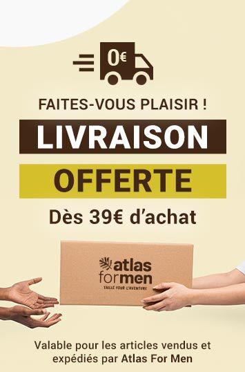 Livraison offerte dès 39€ d'achat sur les articles vendus et expédiés par Atlas For Men