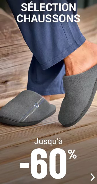 Sélection chaussons homme jusqu'à -60%