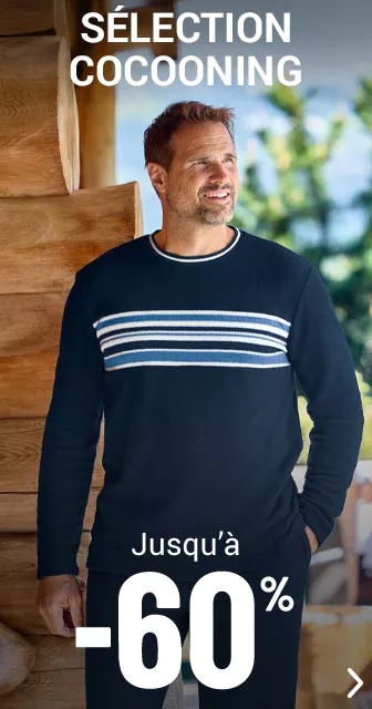 Vêtements cocooning homme jusqu'à -60%