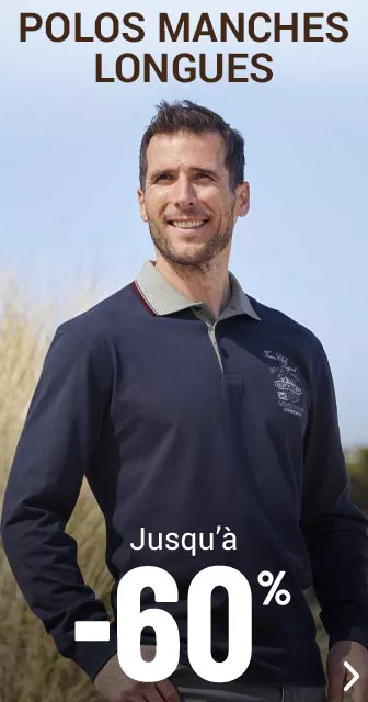 Polos manches longues homme jusqu'à -60%