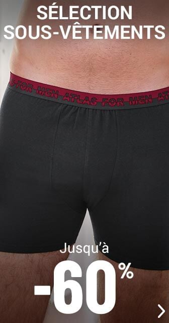 Sous-vêtements homme jusqu'à -60%