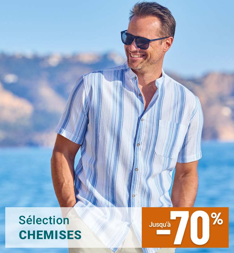 Chemises homme jusqu'à -70%
