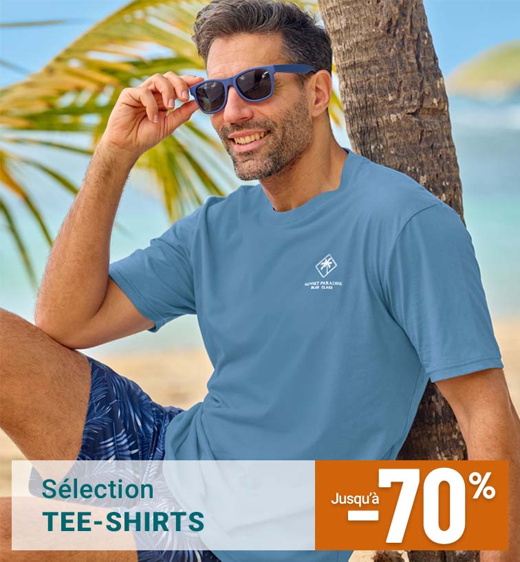 Tee-shirts homme jusqu'à -70%