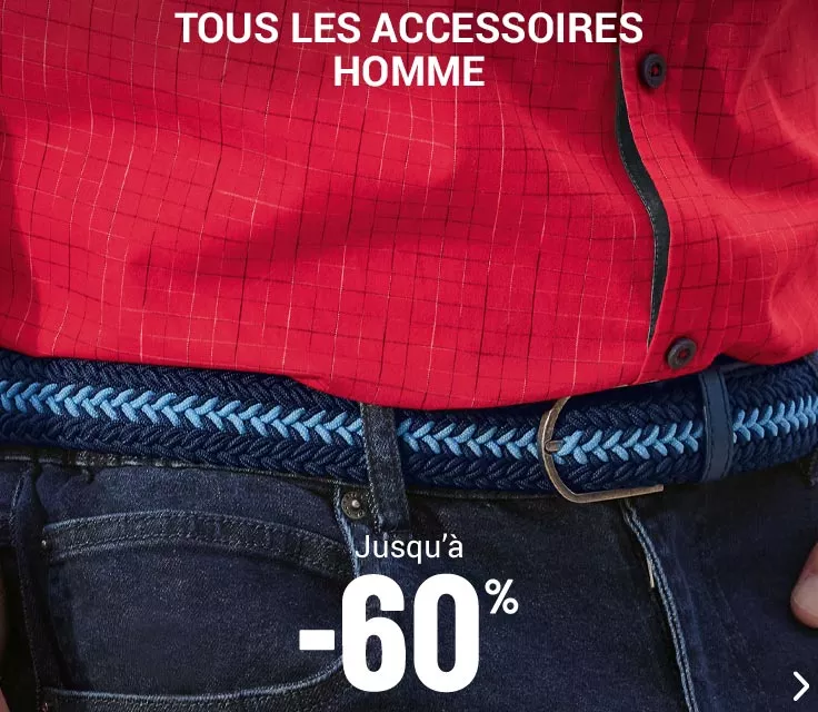 Accessoires homme jusqu'à -60%