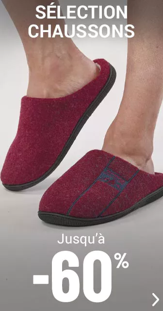 Sélection chaussons homme jusqu'à -60%