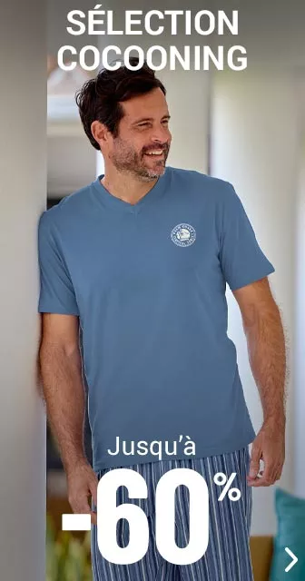 Vêtements cocooning homme jusqu'à -60%