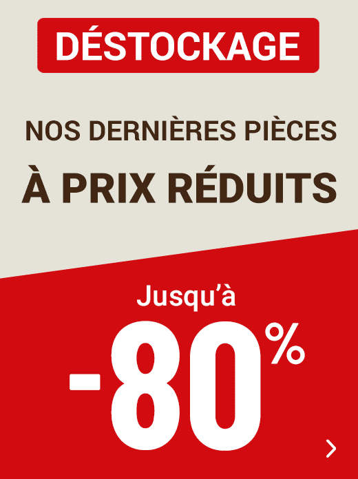 Déstockage jusqu'à moins 80 pour cent