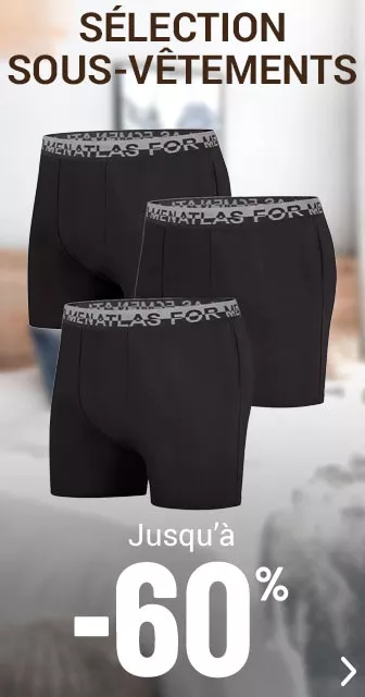 Sous-vêtements homme jusqu'à -60%