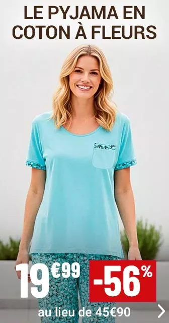 La pyjama en coton à 19€99 au lieu de 43€90