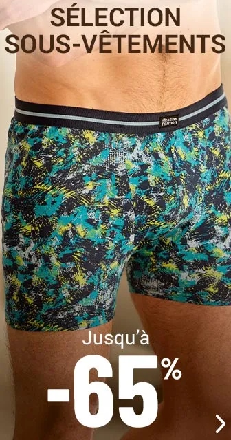 Sous-vêtements homme jusqu'à -65%