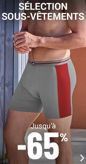 Sous-vêtements homme jusqu'à -65%