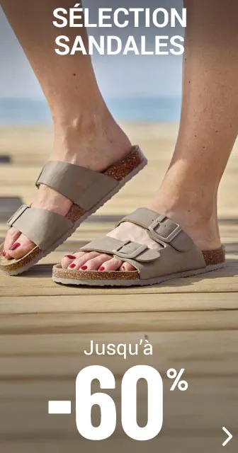 Sandales femme jusqu'à -65%