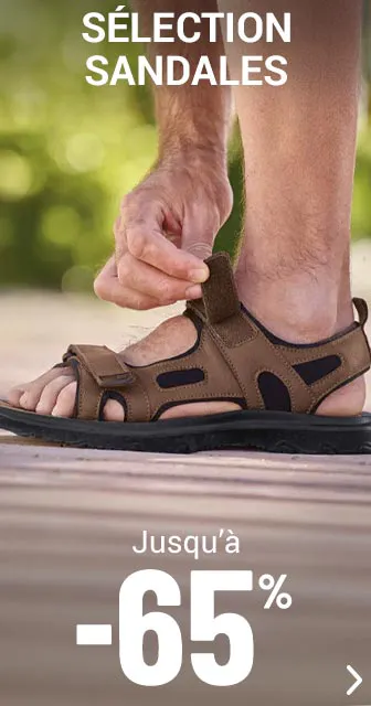 Sélection sandales homme jusqu'à -65%