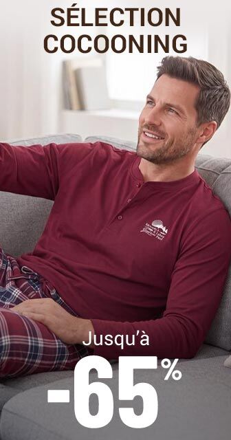 Vêtements cocooning homme jusqu'à -65%