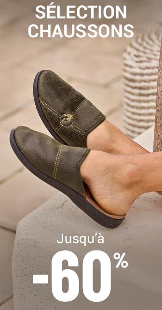 Sélection chaussons homme jusqu'à -60%
