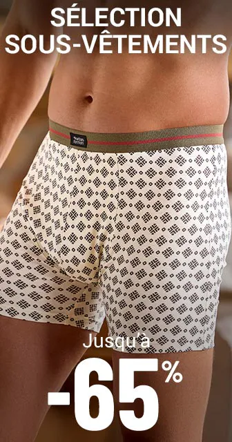 Sous-vêtements homme jusqu'à -65%
