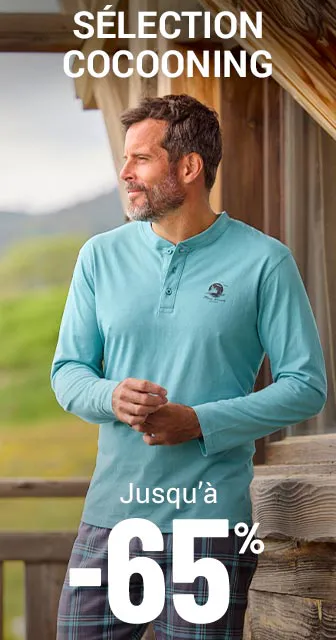 Vêtements cocooning homme jusqu'à -65%