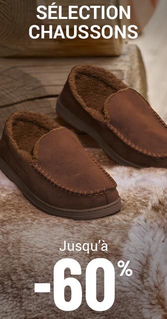Sélection chaussons homme jusqu'à -60%