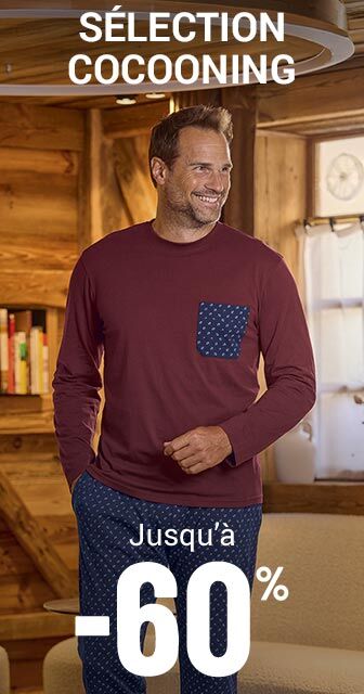 Vêtements cocooning homme jusqu'à -60%