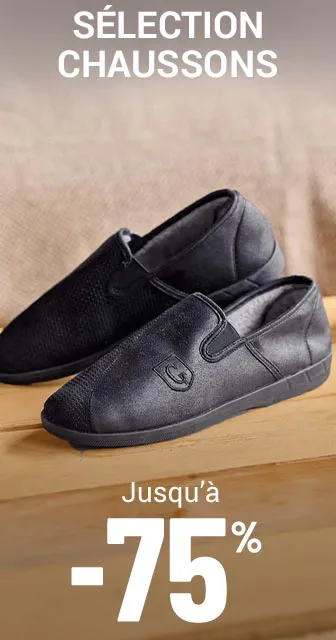 Sélection chaussons homme jusqu'à -75%