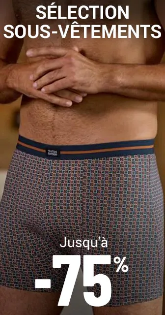 Sous-vêtements homme jusqu'à -75%